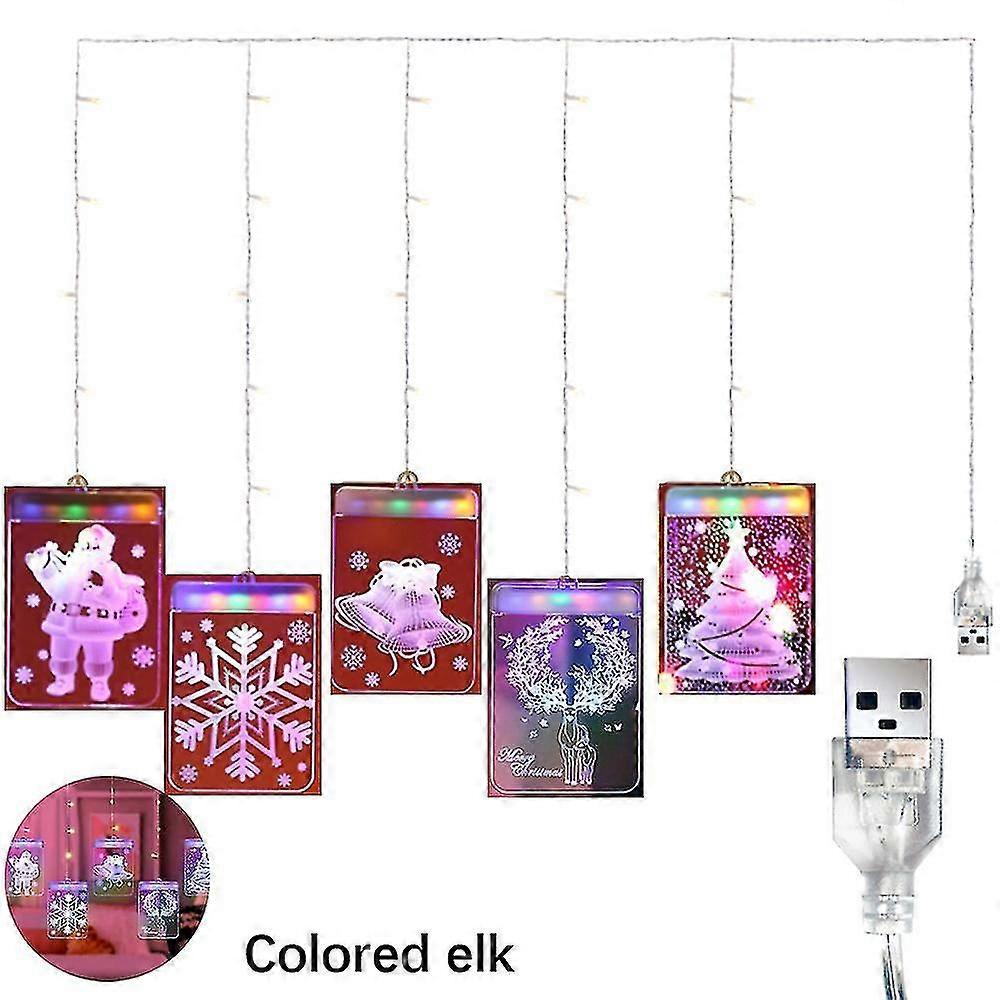 Christmas Decorative Window Light Backdrop String Lights (Snowman)