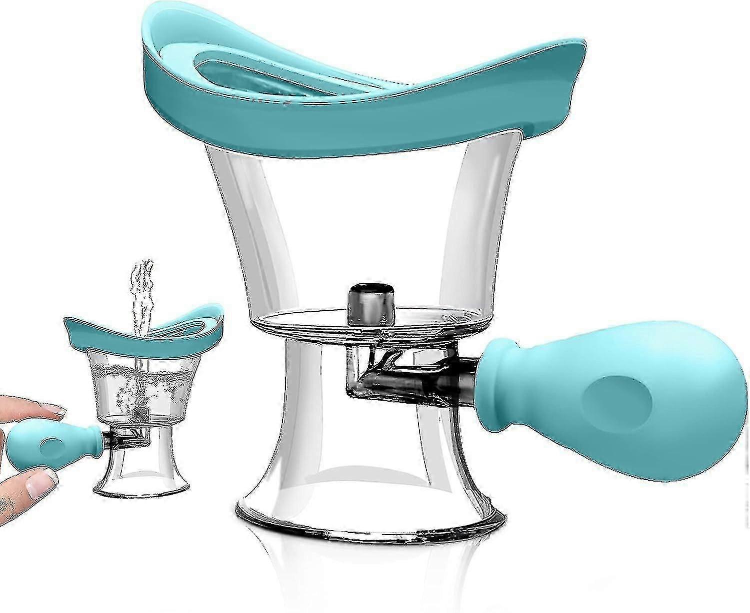 שטיפת עיניים ערכת שטיפת עיניים סיליקון לניקוי עיניים יעיל שקוף עם מיכל אחסון, ניקוי עיניים בלחץ אוויר ידני