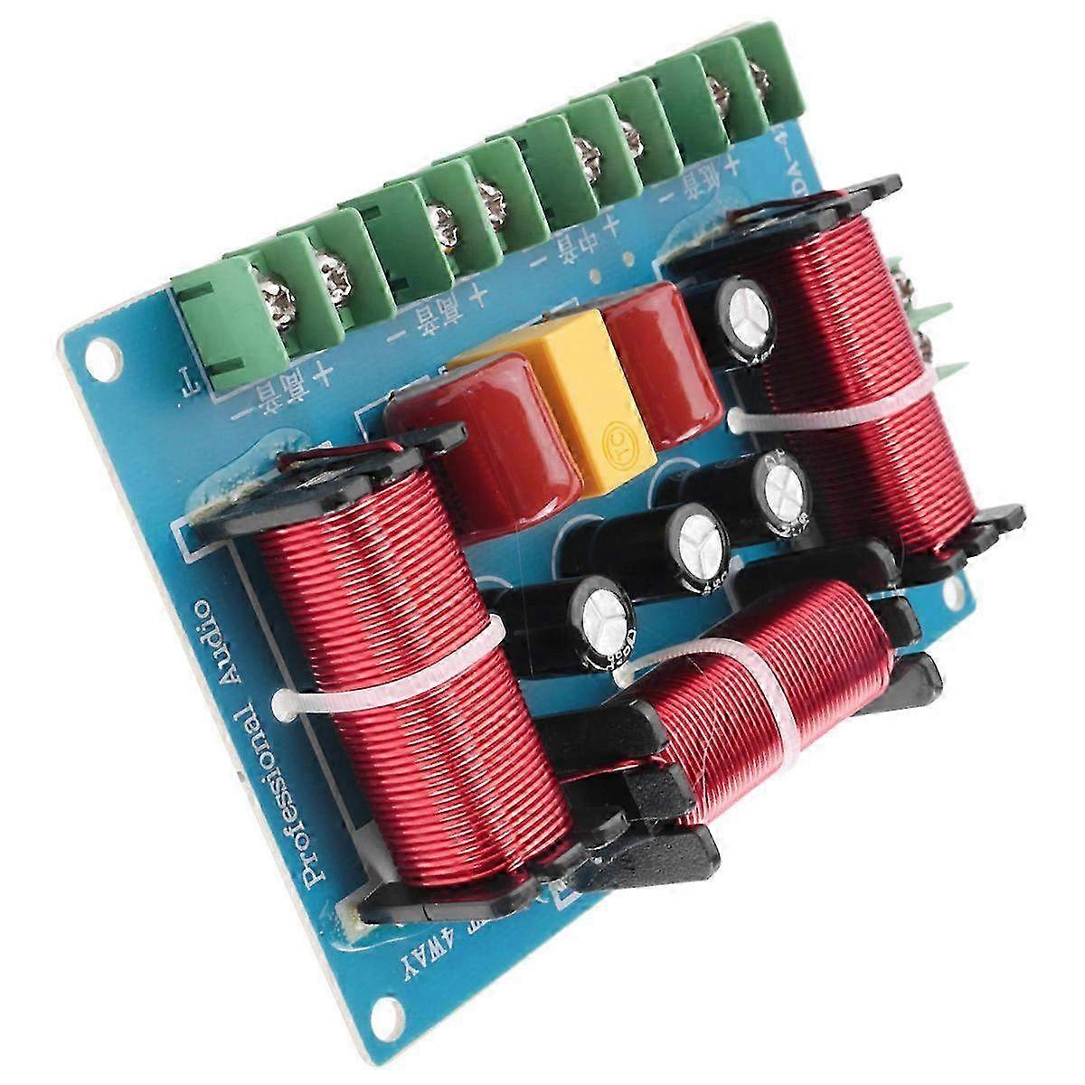 4-Way Speaker Crossover Divider for 200W Audio Systems with Treble, Midrange & Bass Control