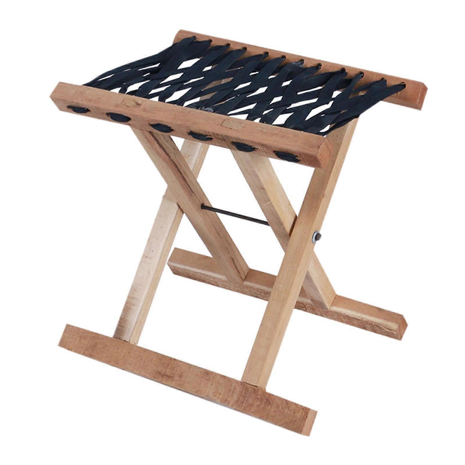 Foldable Stool, Lightweight Wooden Camping Chair, 31 CM Multipurpose Footrest for Picnics and Backpacking
