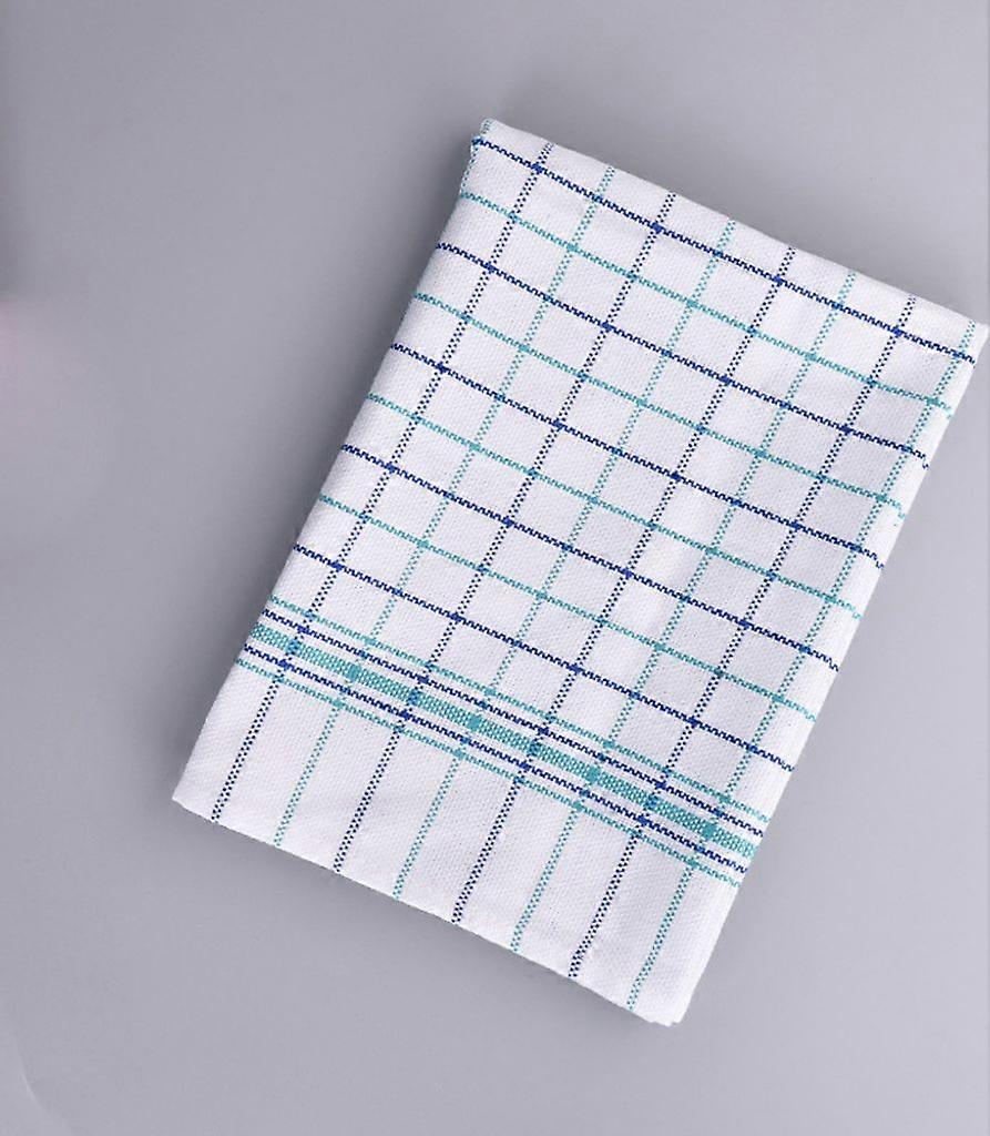 Tea towel set of 10, 50 x 70 cm each - Super absorbent - Tea towels are made of cotton - Green/blue check