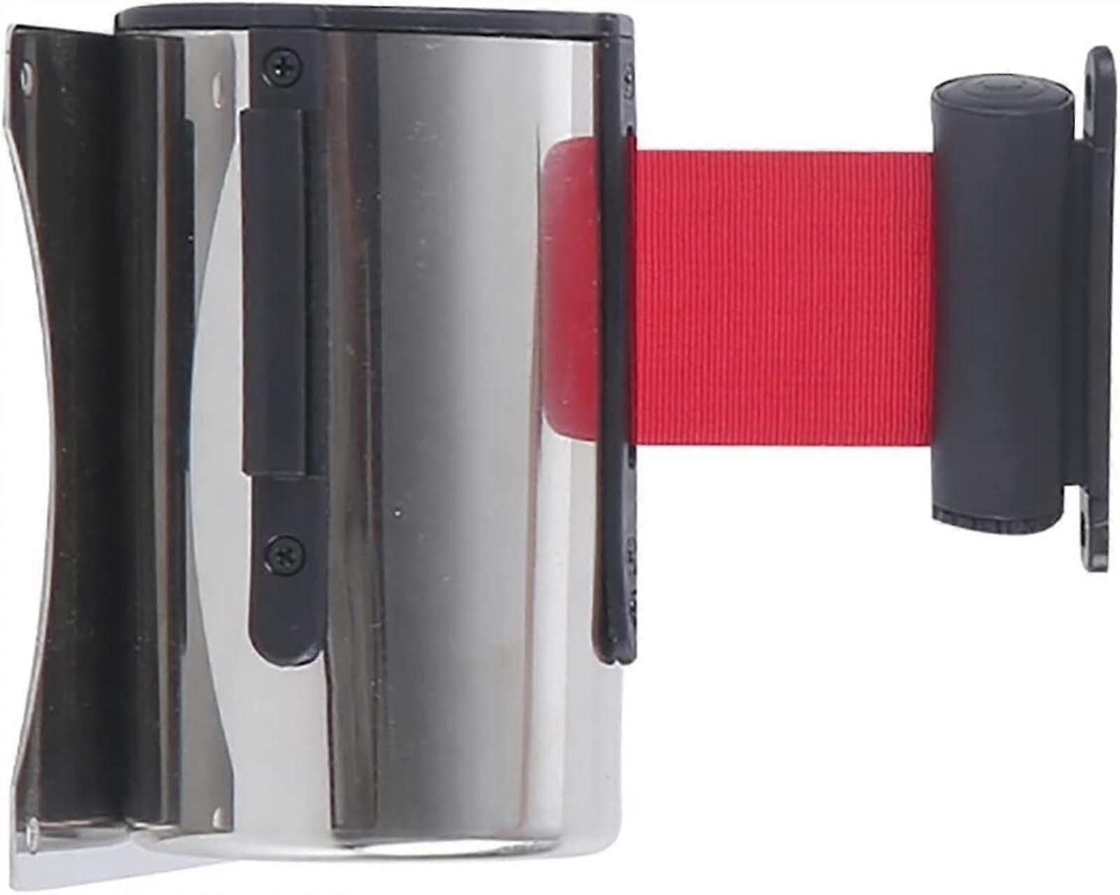 Wallmounted retractable queue barrier, stainless steel queue rope barrier, crowd control ribbon, for hotel restaurant, 5m.