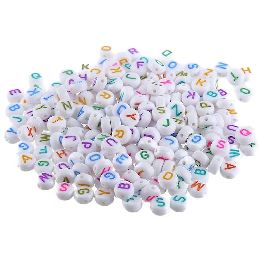 DIY Loom Bands Bracelets and Jewelry Making Acrylic Alphabet Beads Round Colorful Letters 7 x 4 mm Educational Activities 1000Pcs