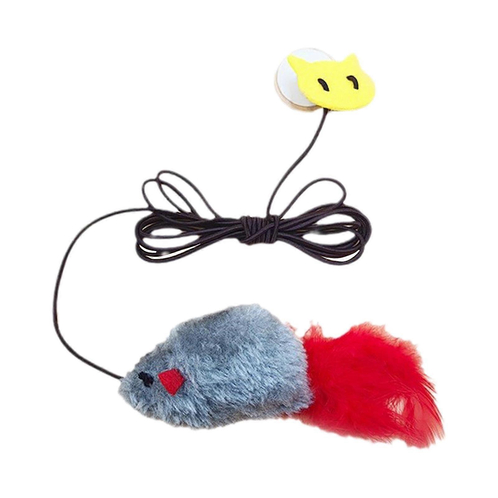 Cat Toy, Mouse Teaser, Cat Toy Elastic Cord Hanging Interactive Kitten Feather Toy for Indoor Cats for Training