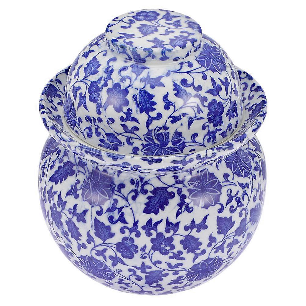 Airtight Container Kimchi Jar Ceramic Sealed Storage Home Use 20.00X20.00X16.00CM 1Pack