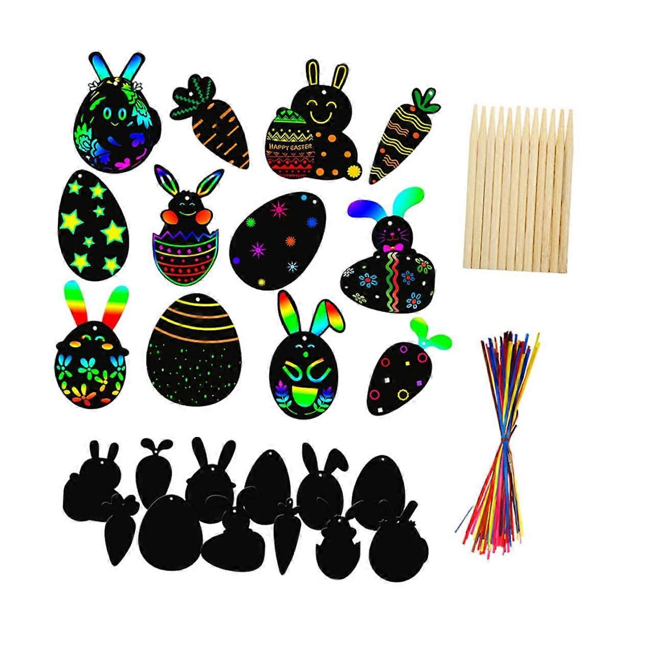 Scratch cards scratch paper scratch art paper children's rainbow scratch paper craft paper for Easter party