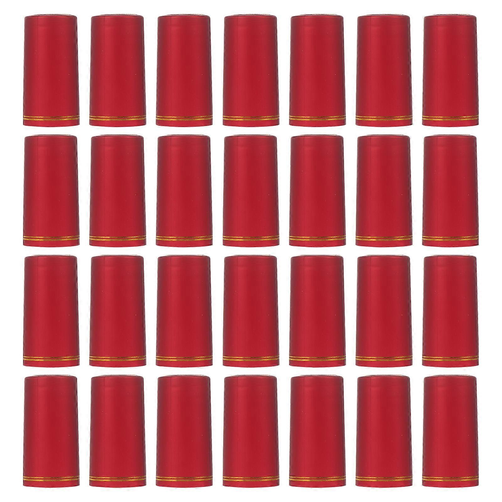 100Pcs Heat Shrink Cover for Protection Red PVC with Tear-off Tab