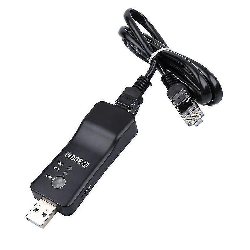 Wireless TV Wifi Adapter 300Mbps Universal Network Card RJ-45 Wi-fi WPS Repeater AP Mode for TV Car Headset