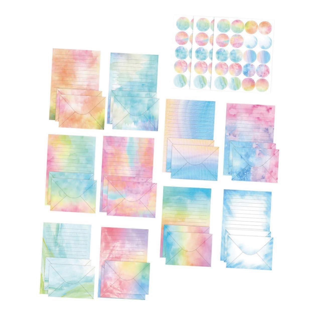 1 set of watercolor stationery and envelopes, creative letter paper set for invitations, thankyou cards, poems, notes, and calligraphy.