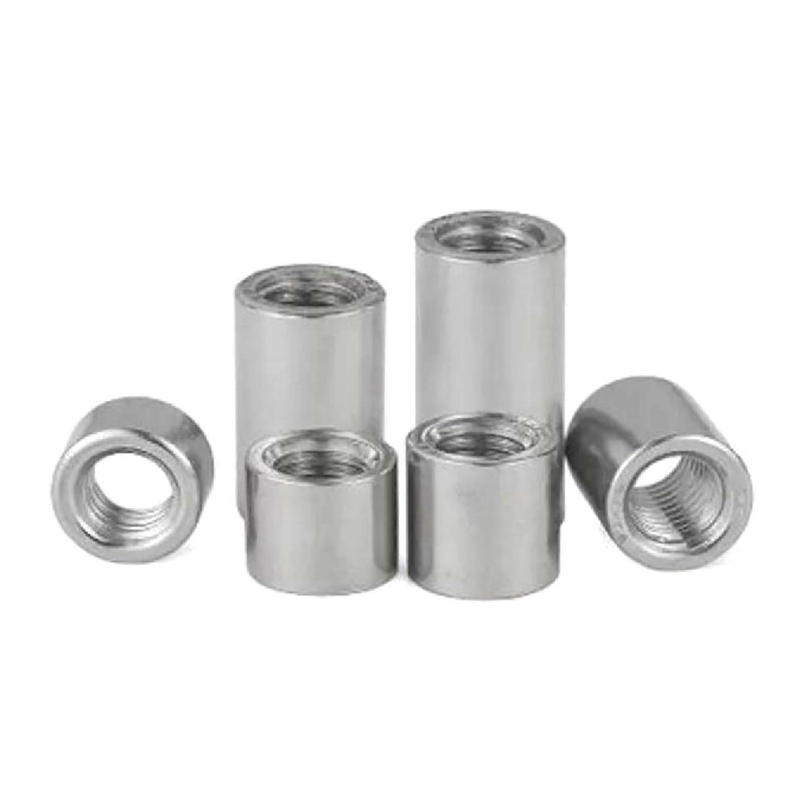 M2M12 304 Stainless Steel Round Column Connecting Coupling Nut Cylindrical Connecting Nut, 5 Pieces, M8x12mmx10mm(L) 5 Items M8x12mmx10mm(L)