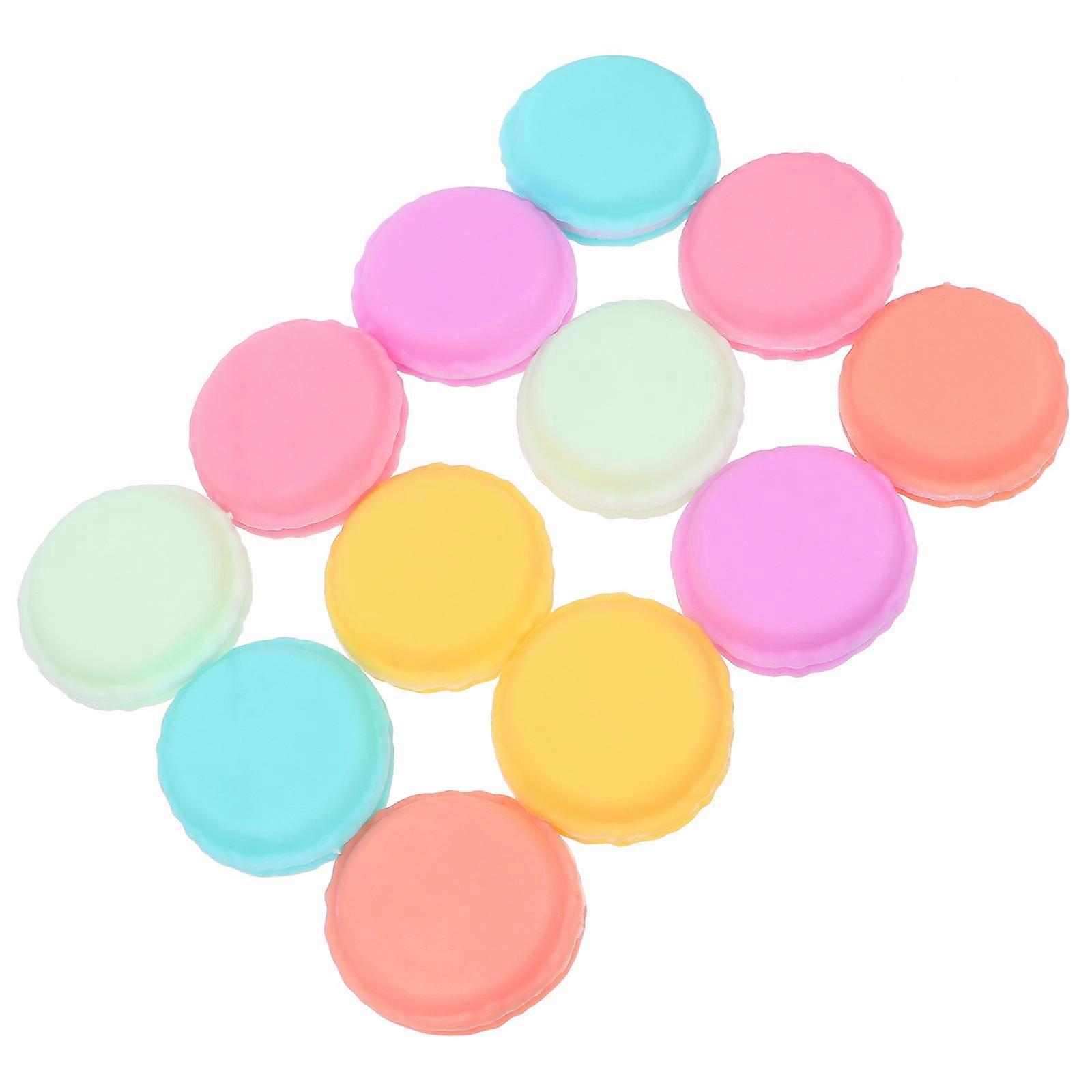 Portable Macaron Jewelry Boxes Set of 12 Mini Storage Cases Organizer Resin Assorted Color