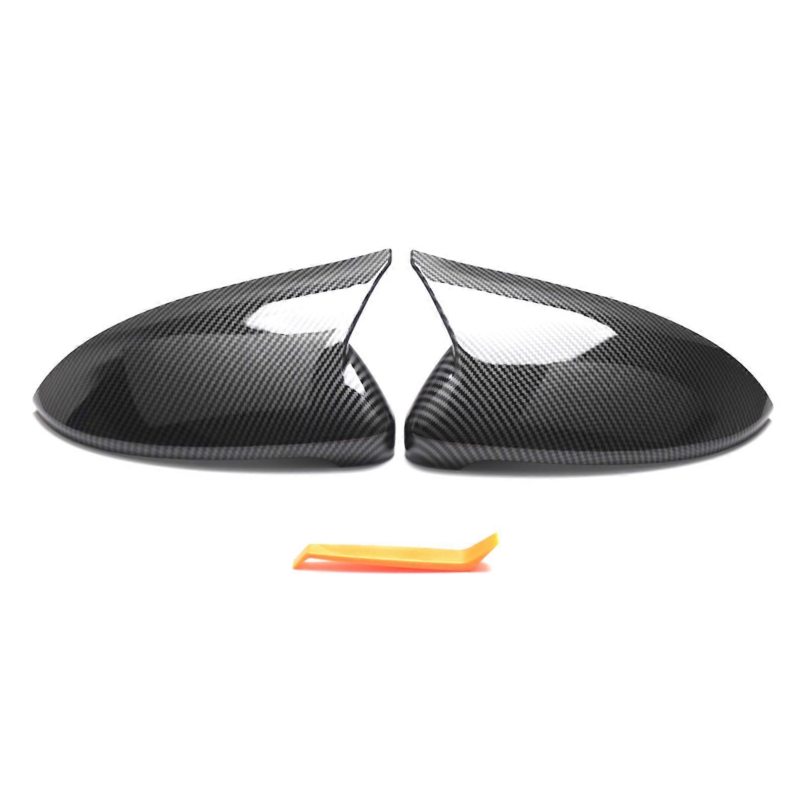 משודרג סיבי פחמן צד מראה אחורית נגד דהייה מרקם חיצוני לקצץ מראה לרכב זוג אביזרים לגולף MK7 ססגוניות