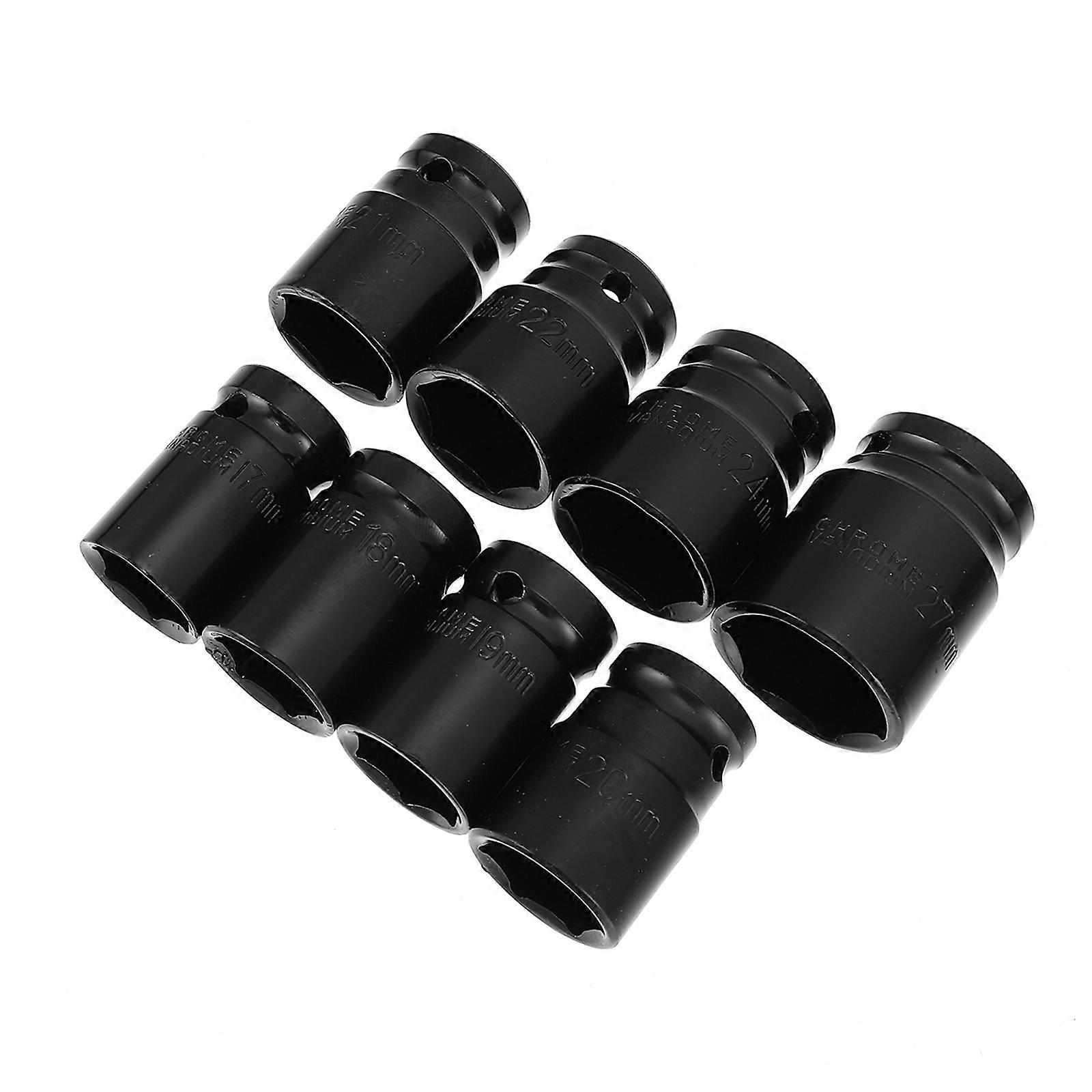 Impact Driver Sockets Industrial Machine Tool Socket Hexagon Air Sockets Fastener Disassembly Vanadium Steel 8Pcs