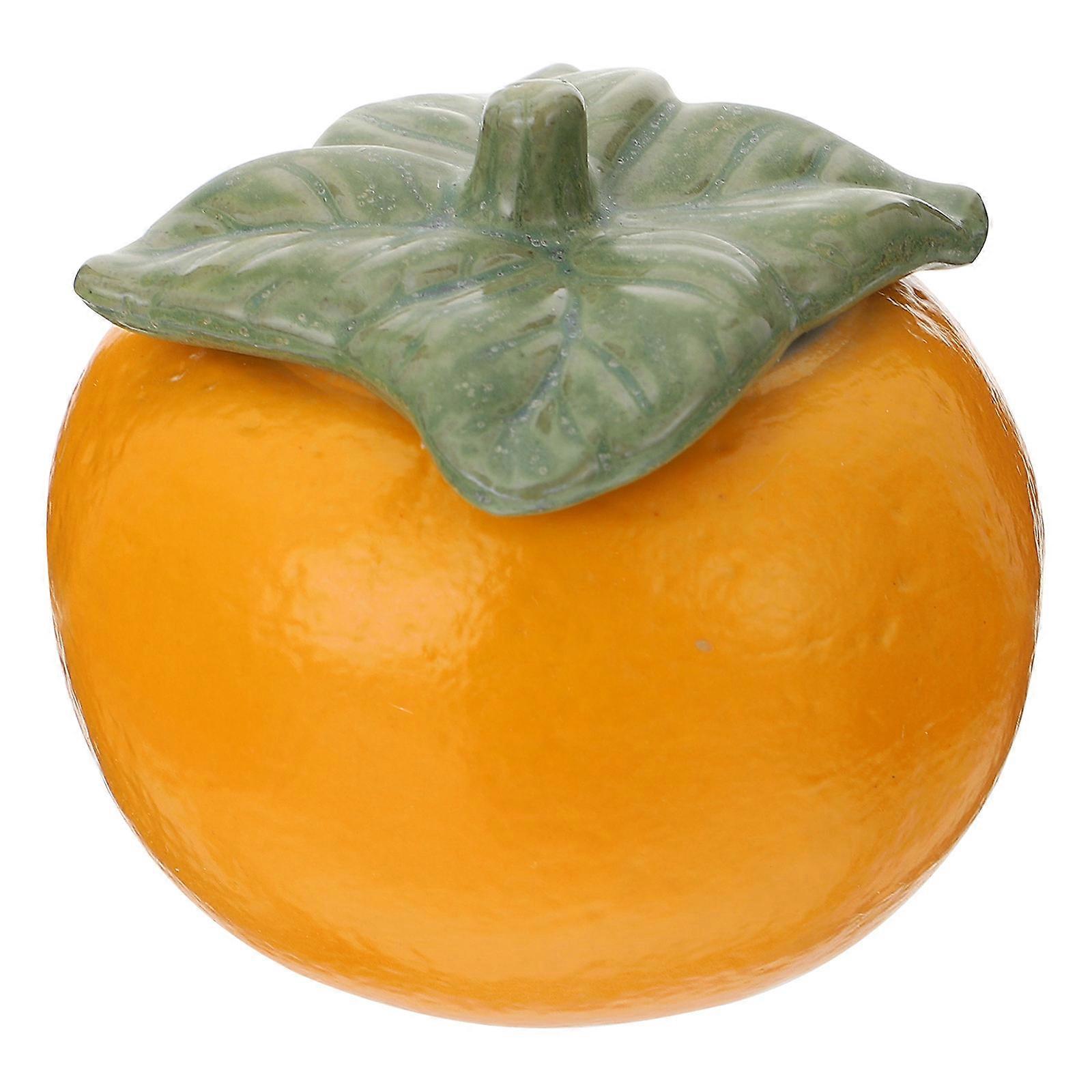 Orange Shaped Ceramic Tea Canister with Cover, Airtight Dustproof Food Storage Container for Tea, Cereal, Candy, and Snacks, Compact Wear Resistant