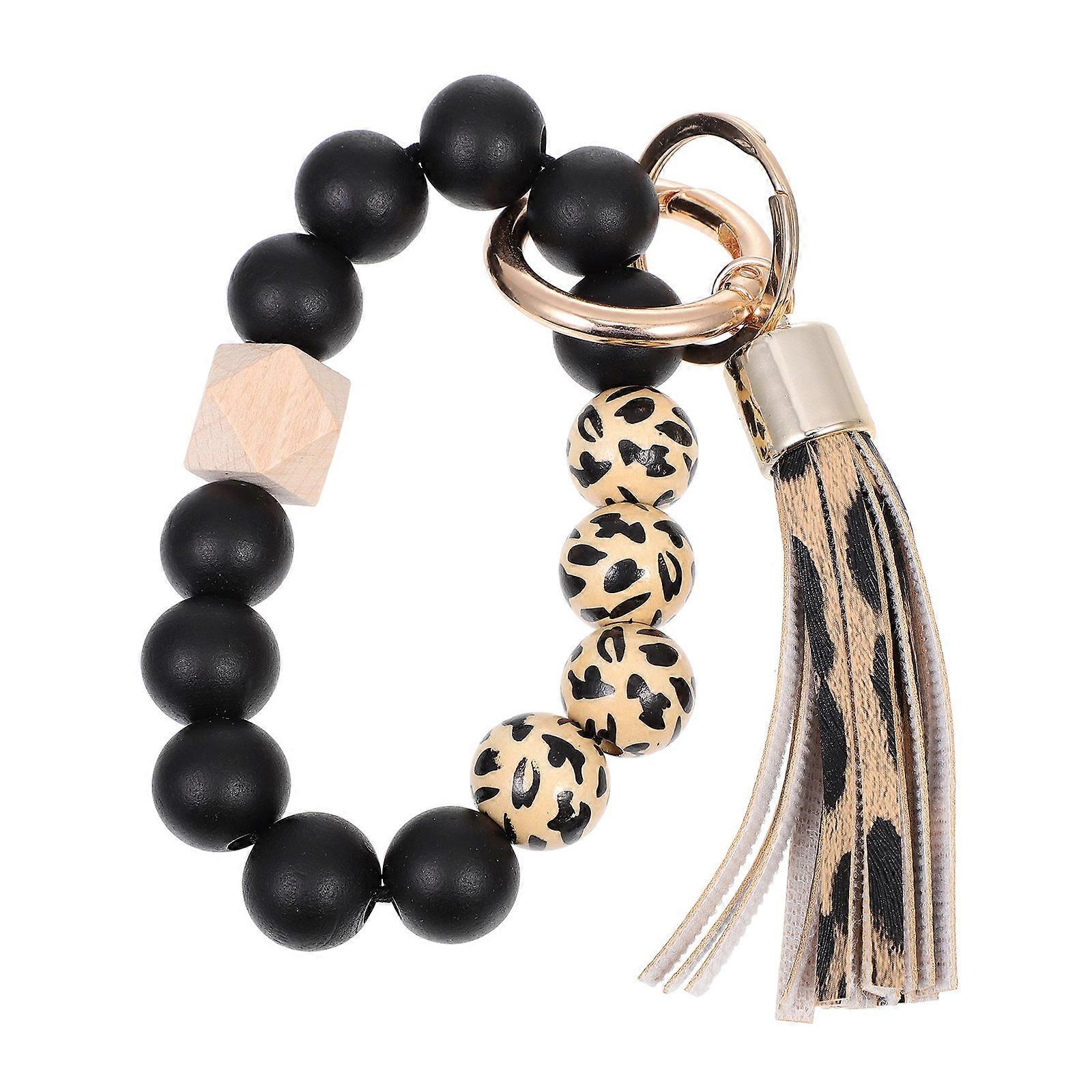 Multi Color Silicone Beaded Key Chain Bracelet for Decor Durable Practical Never Lose Keys Again