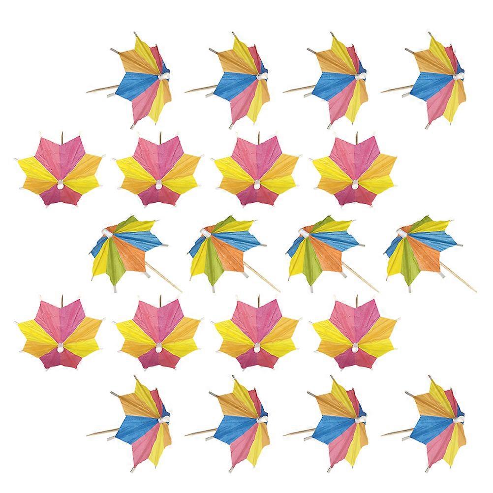 傘カクテルドリンクピックビーチパーティーの装飾ランダムカラー80個