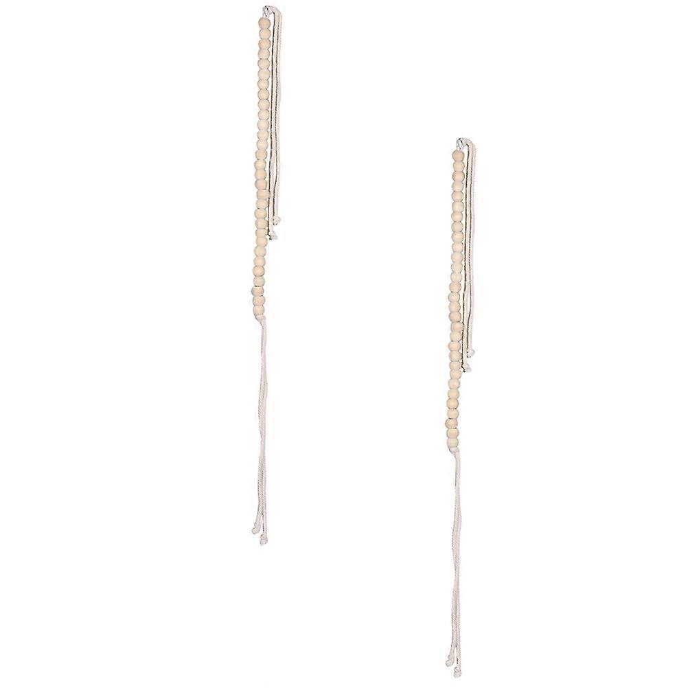 Creative Wood Beaded Curtain Strap for Home Use Practical Curtain Buckle 2PCS Multi Color