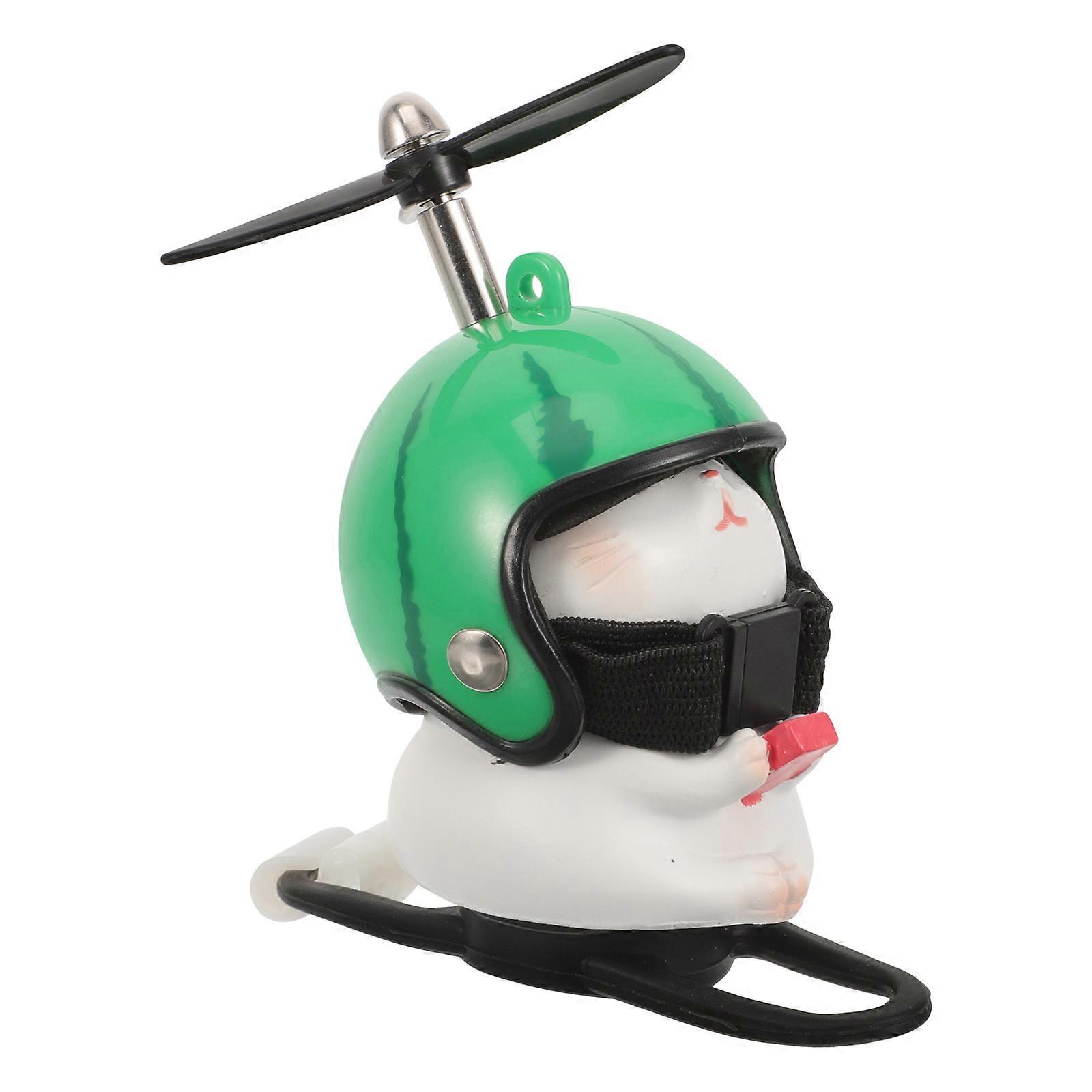 Bike Decoration Helmet Cat Ornament Craft Resin Car Dashboard Accessory 1Pcs