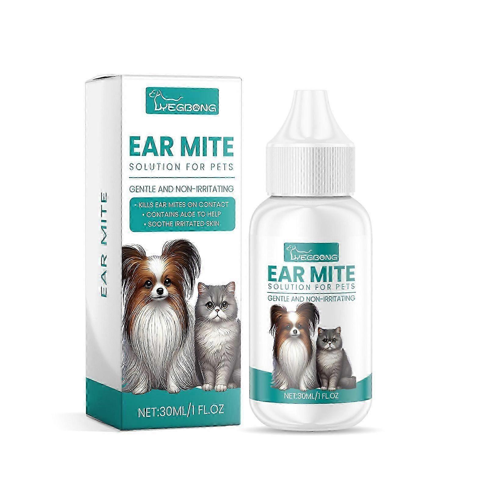 Solution d’oreille de chat et de chien pour le nettoyage régulier du conduit auditif avec une formule anti-odeur
