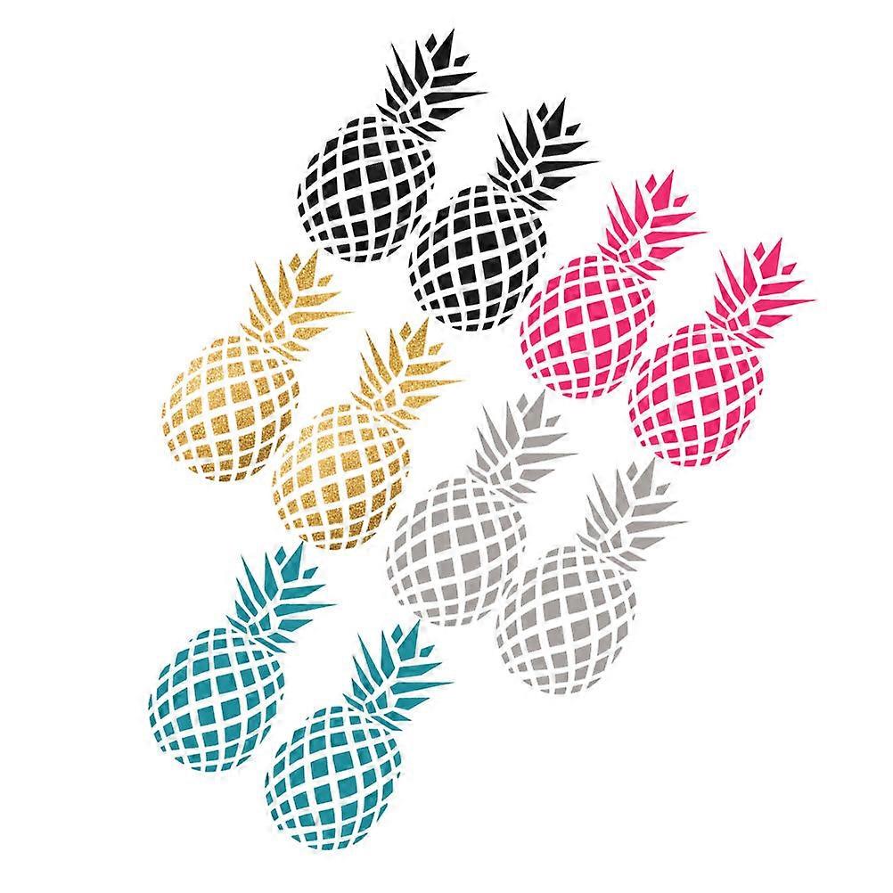 Pineapple Wall Sticker Assorted Color PVC Easy Peel and Stick Wall Decal for Kids Room Decoration 5 Pieces