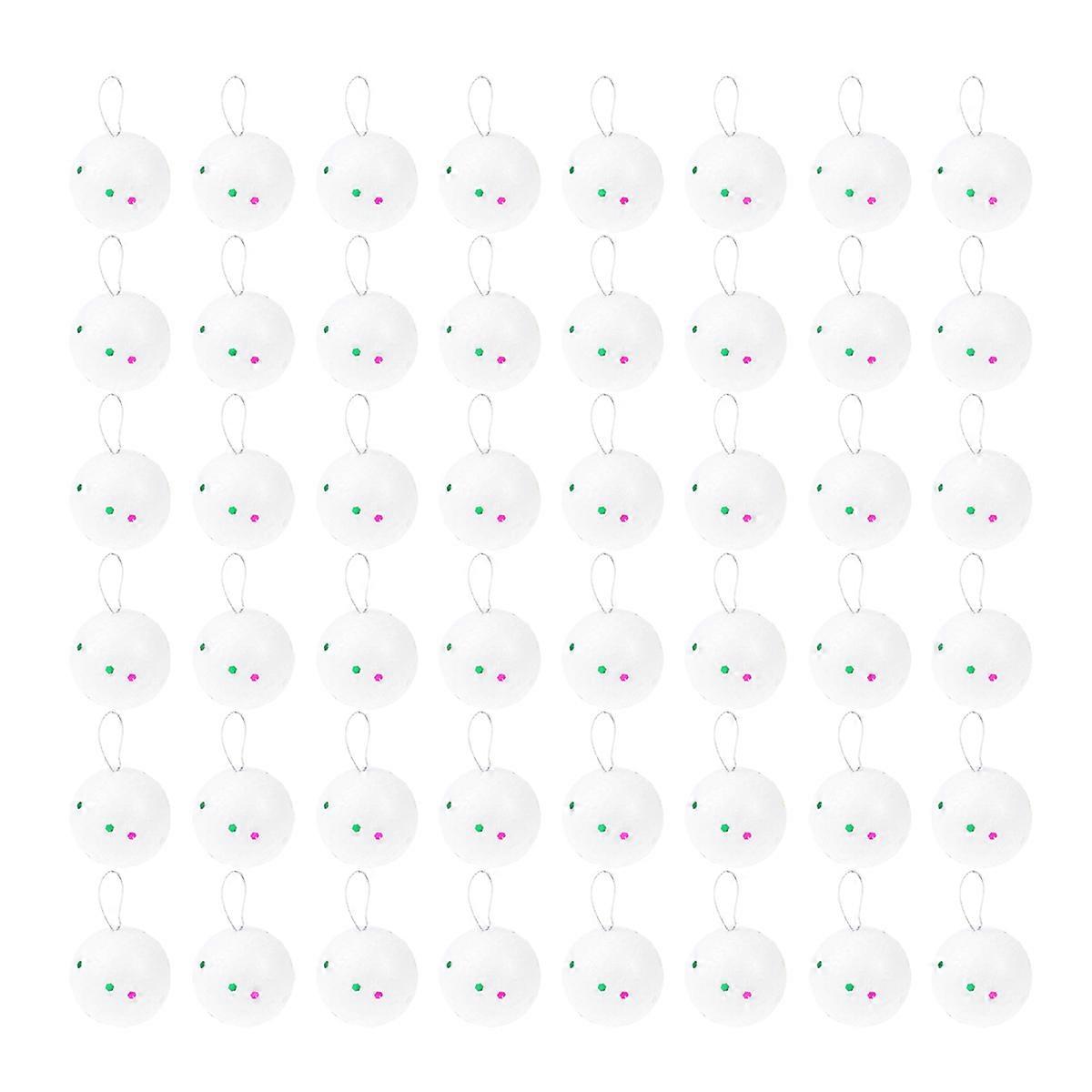 DIY Ornament Balls Christmas Decoration For Indoor Use Outdoor Use 5.1cm Round White Foam 48Pcs