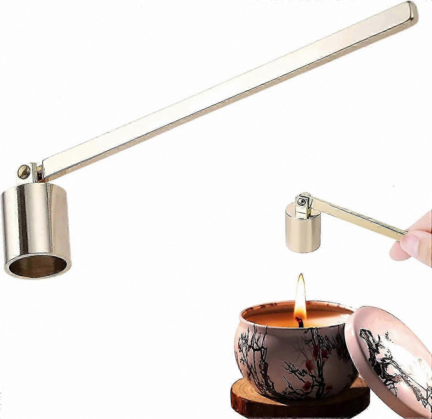 Long Handle Gold Candle Snuffer for Safe Extinguishing