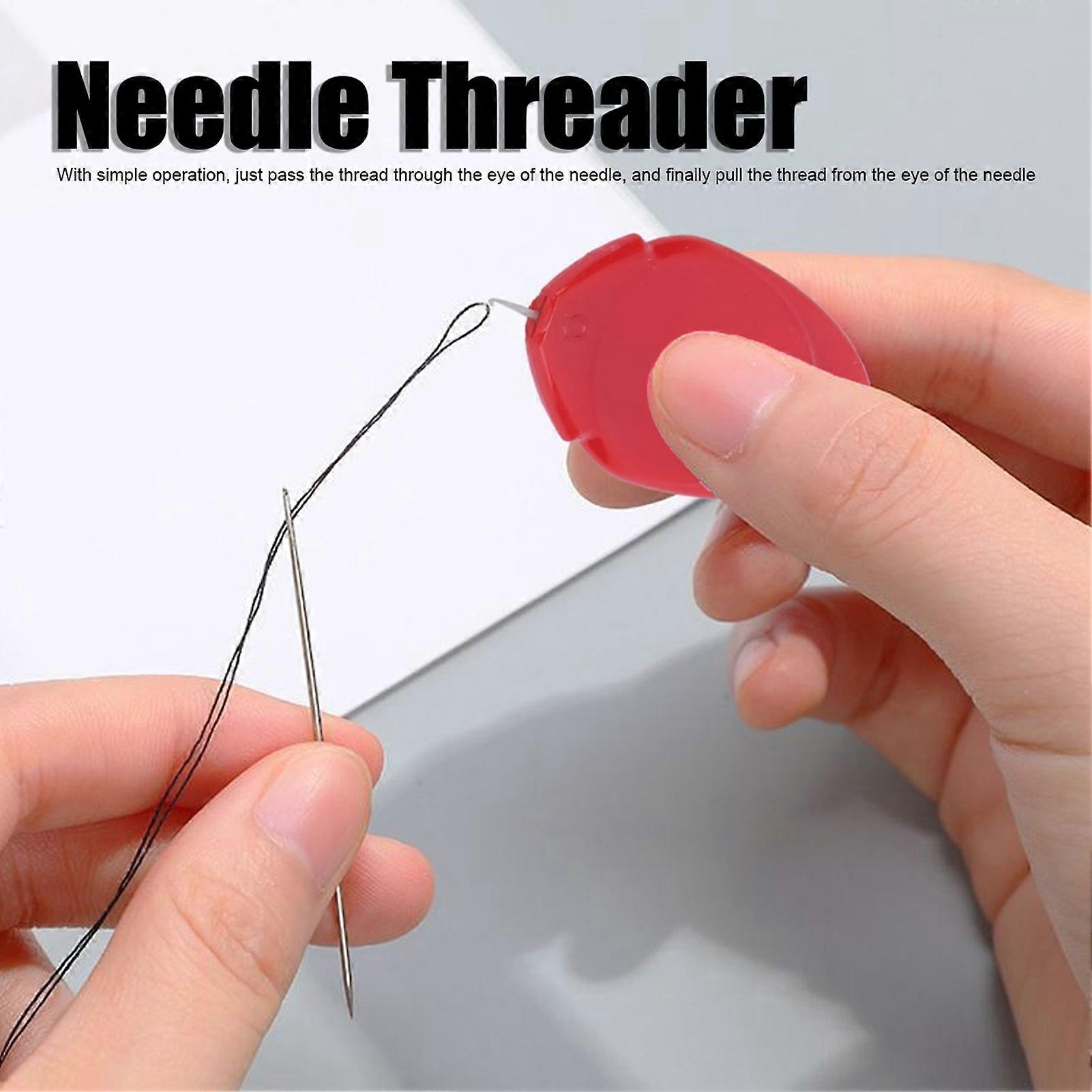Needle Threader Portable MultiColored Plastic Tailoring Tool for Sewing Crafting(Red 501 )
