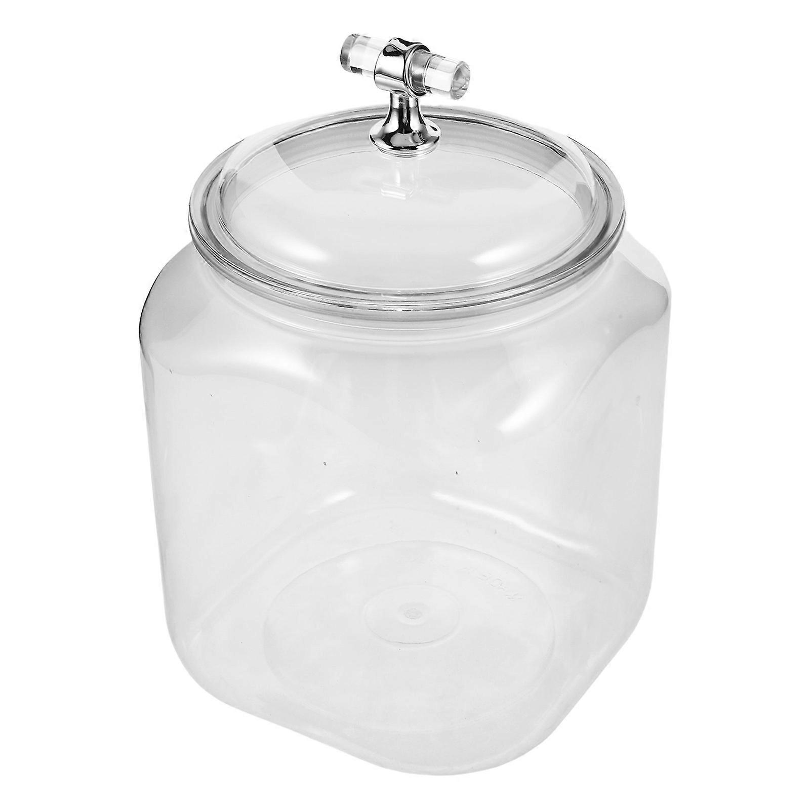 Hemoton Airtight Plastic Cookie Jar with Lid 1 Set Clear Plastic Storage Container for Kitchen to Store Cookies Candies Snacks and More