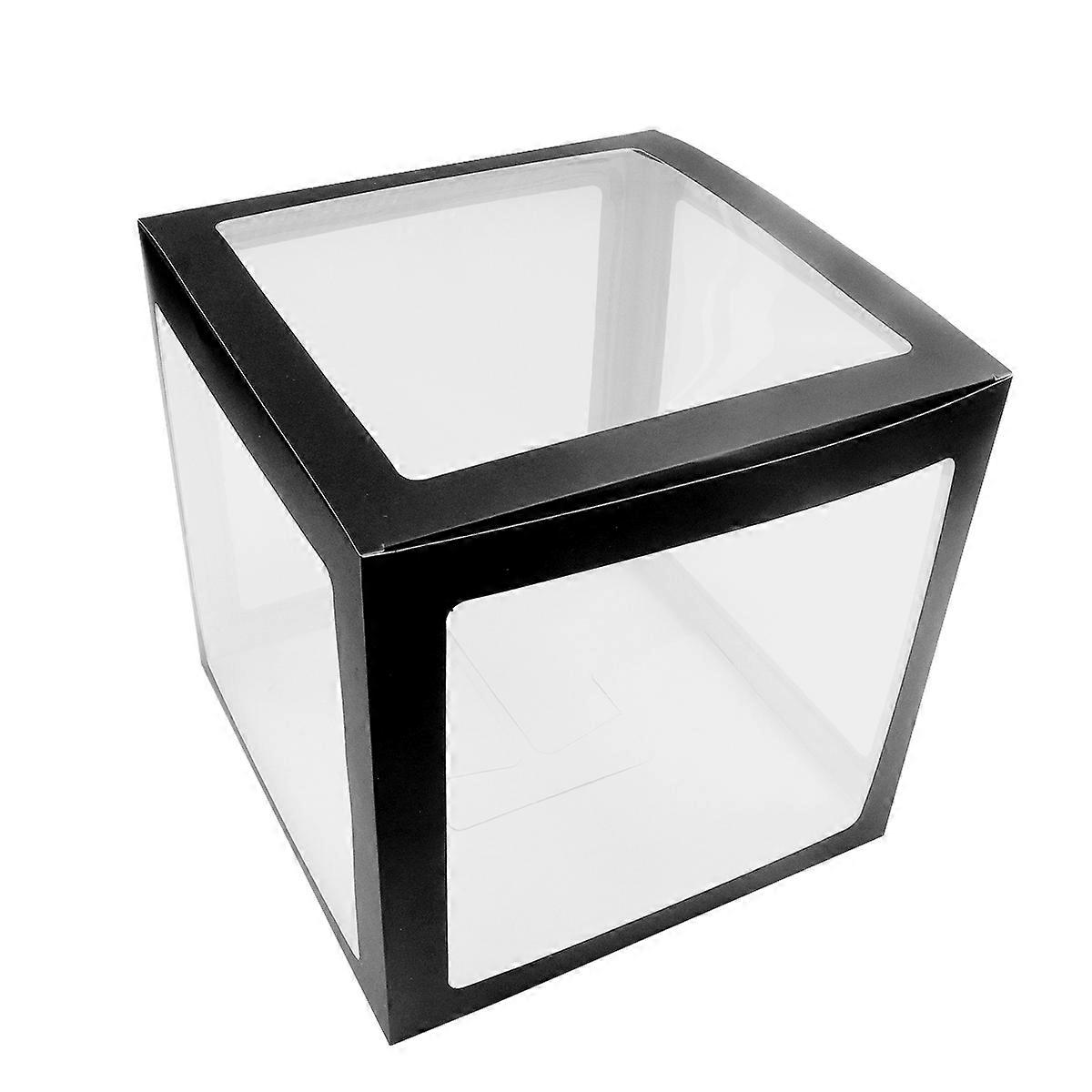 Transparent Balloon Box for Party Use Made of Aluminum Foil Black Color Wedding Decor 4 Pieces