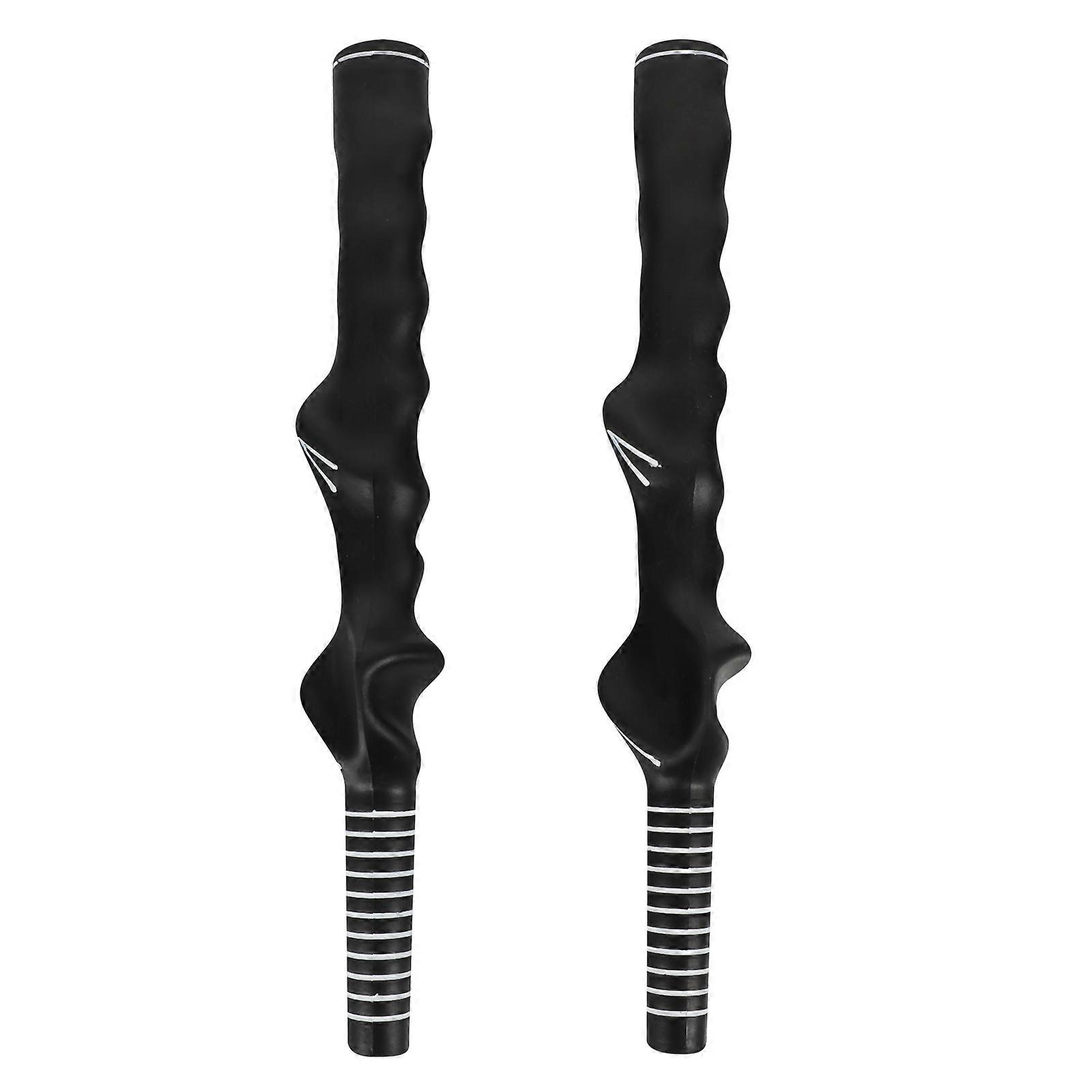 Rubber for Golf Practice Aids to Correct Hand Position and Improve Swing Posture Black 2pcs