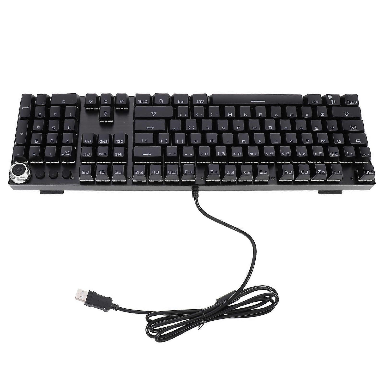 Keyboard Gaming Mechanical 104 Keys Enhanced Key Mapping For Typists 1Pcs
