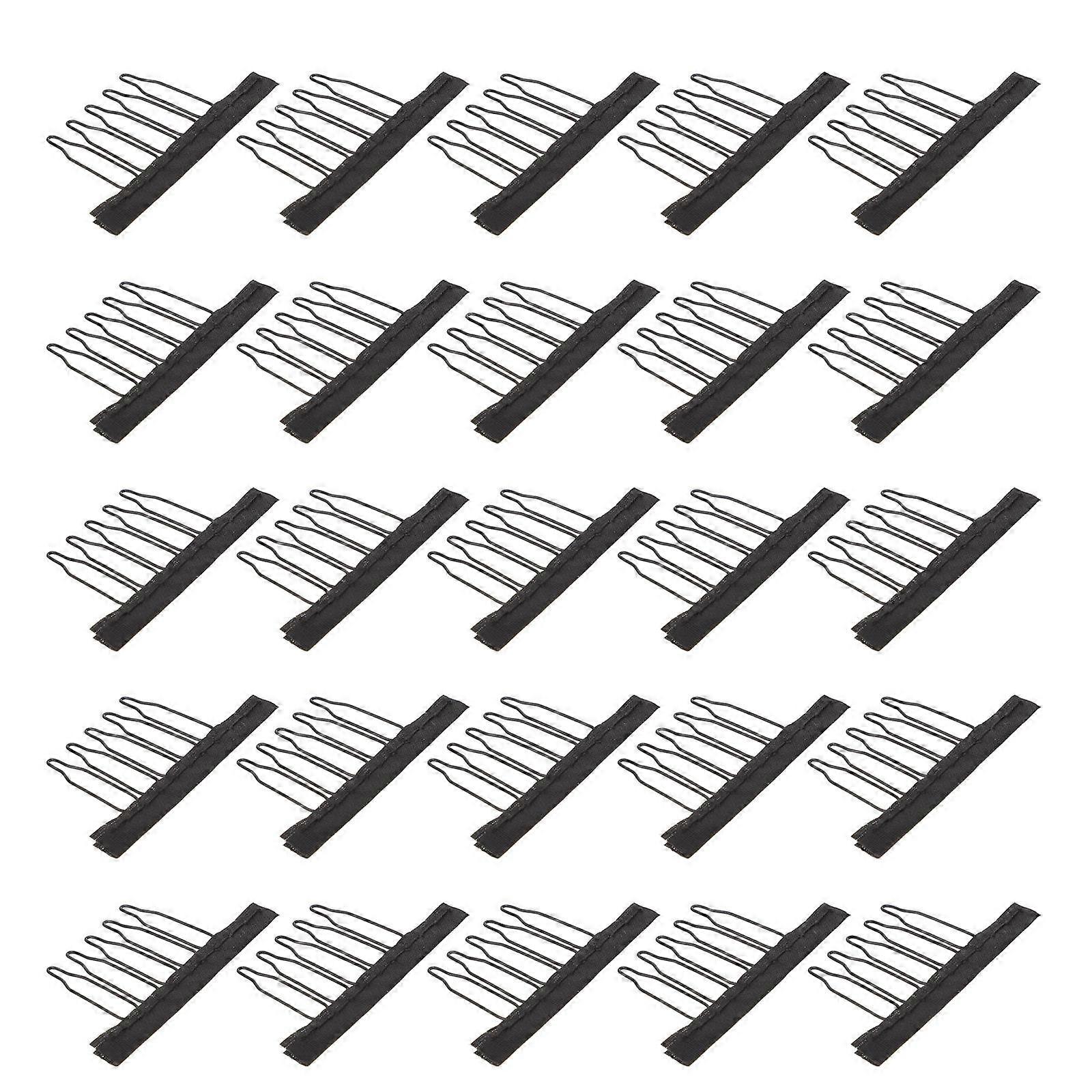 Wig Clips Steel Claw Spring Comb for Hair Accessories 25Pcs Black Set
