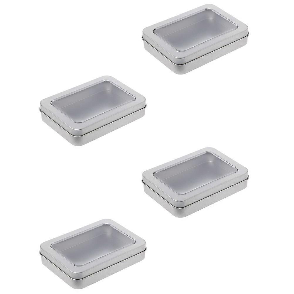 Flash Drive Storage Tin 4Pcs Storage Container For USB Flash Office 11.5X8.5Cm Durable Material 4Pcs