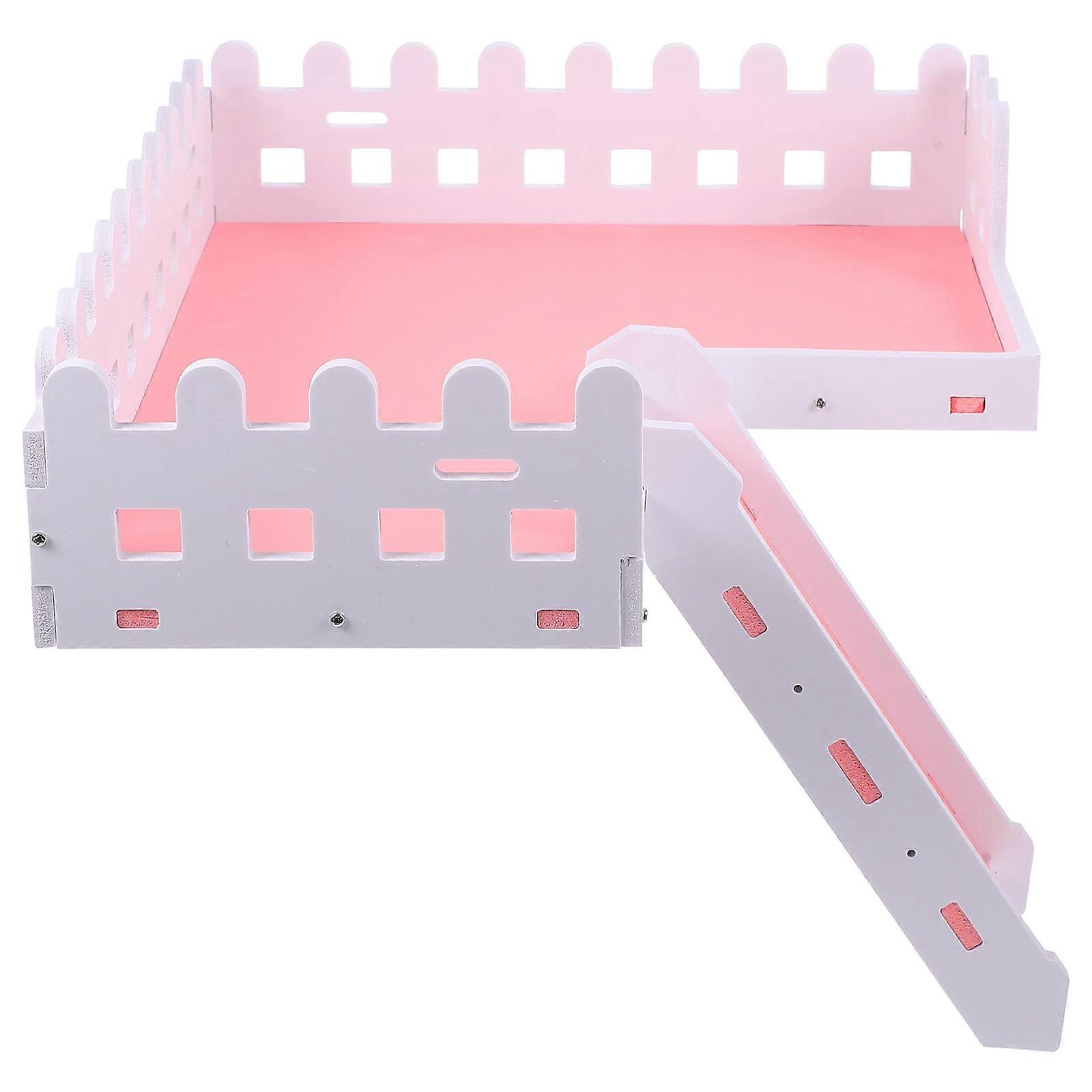 Pet Climbing Rack Playground Toy For Small Animals 32X26X21.5CM Pink 1 Set