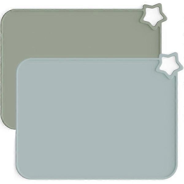 Set of 2 silicone coasters non-slip and stain resistant for children
