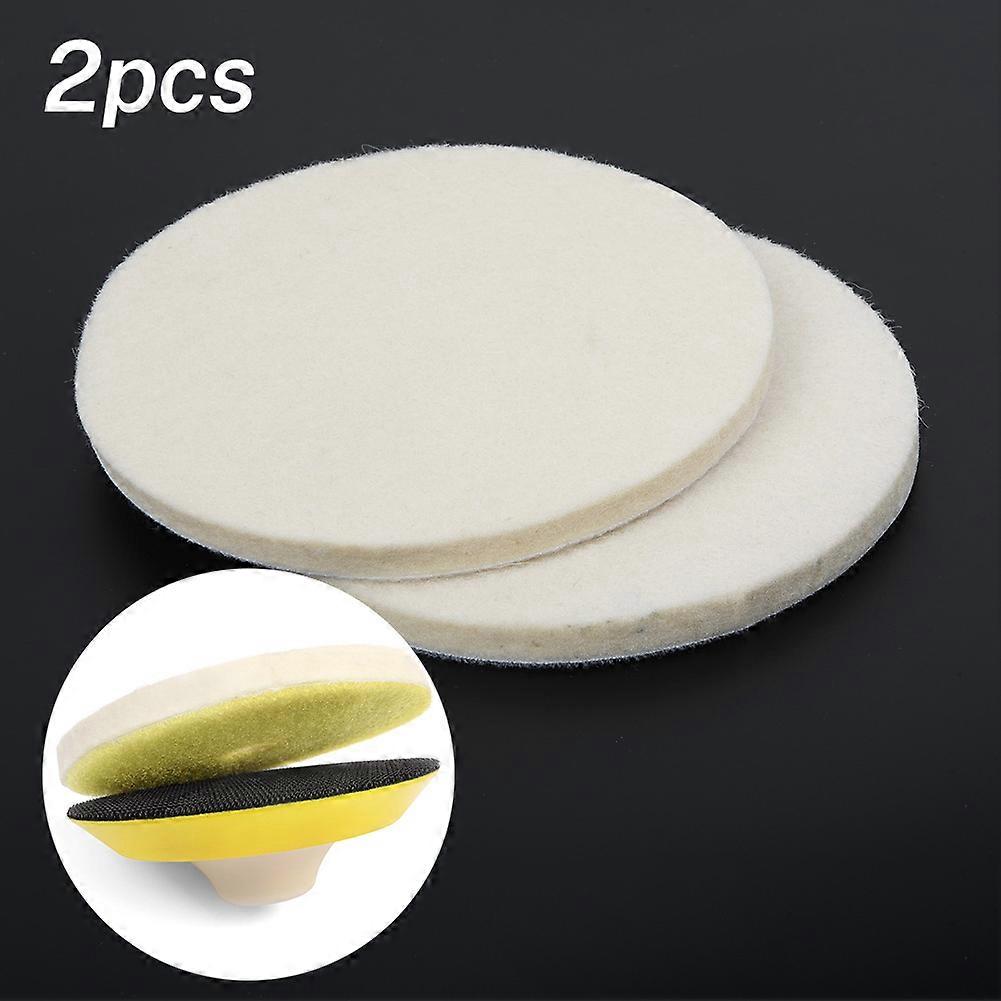 2 pcs. 5 Inch 125 Mm Felt Wool Polishing Pad Glass Wheel Stainless Steel Pure Wool Felt Polishing Disc Car Clean Tools