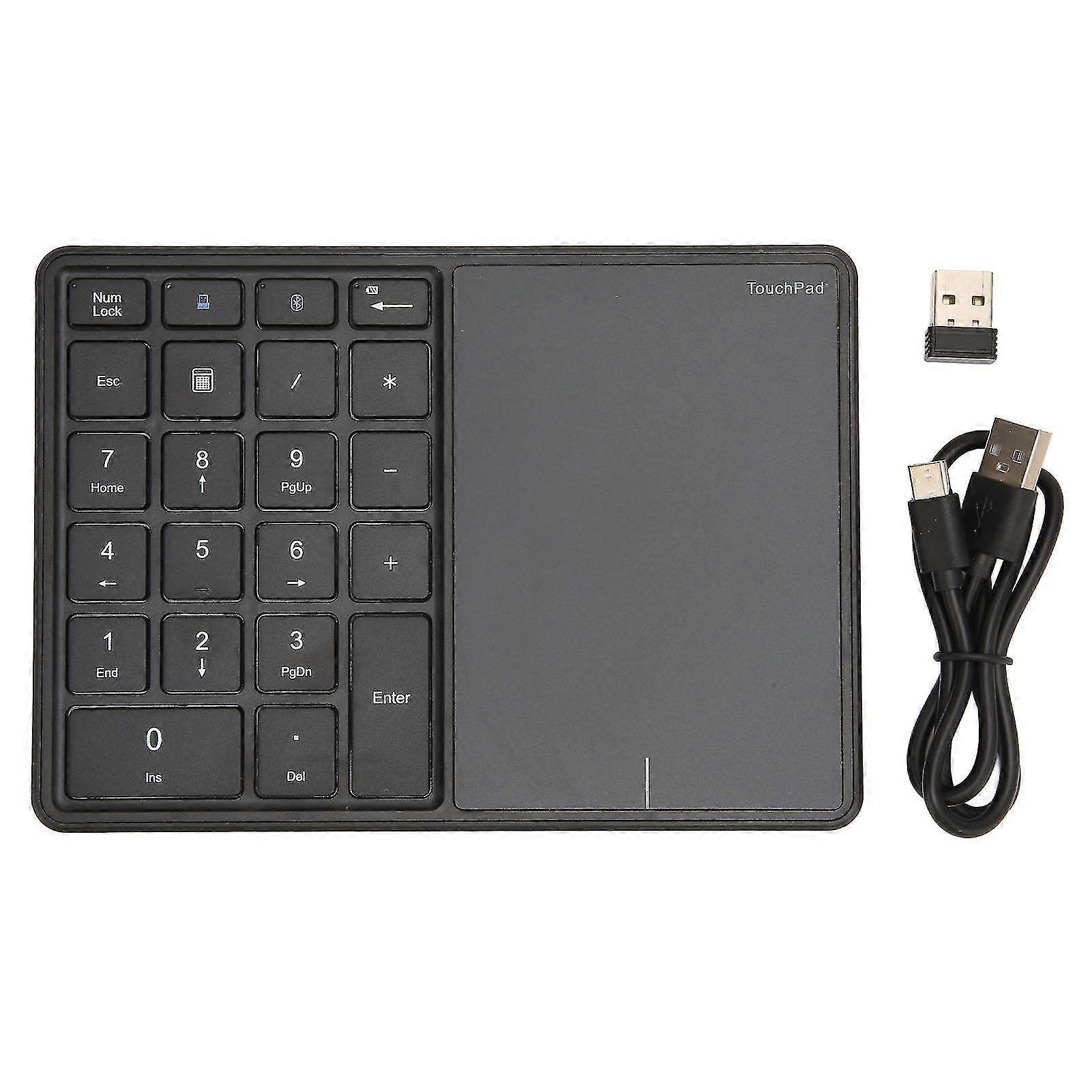 Ergonomic Wireless Numeric Keypad with 22 Keys - 2.4G Dual Mode Number Keypad & Touchpad for Enhanced Productivity