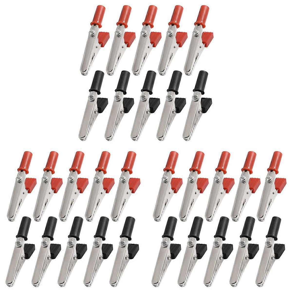 3X 10A Handle Electrical Crocodile Alligator Clips