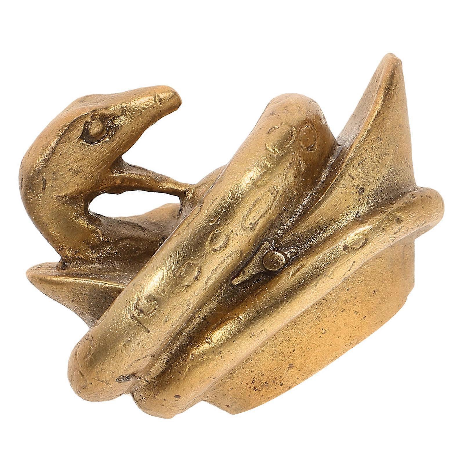 Brass Snake Statue for Decor Golden Color Stylish Appearance Creative Novelty Miniature Metal Craft