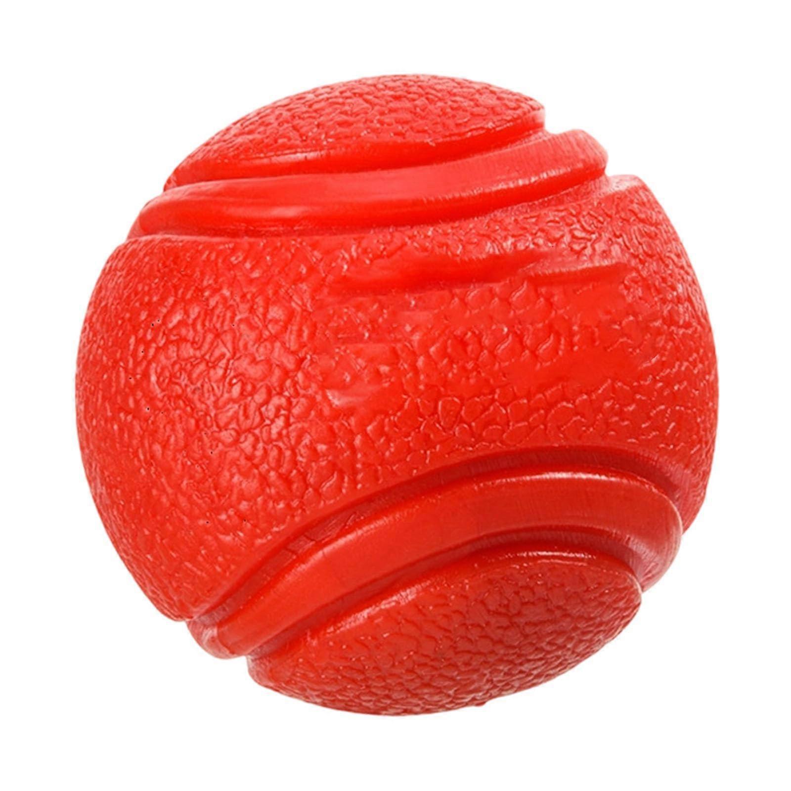 Tear-Resistant Puppy Chew Ball with Dental Care Combs and Bouncy Design for Water Play, Red, Large Size
