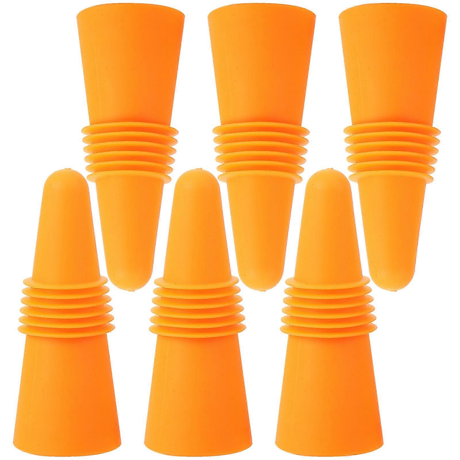 Yellow Silicone Stoppers with Stainless Steel for Sealing Reusable and Fit Standard Size Bottles