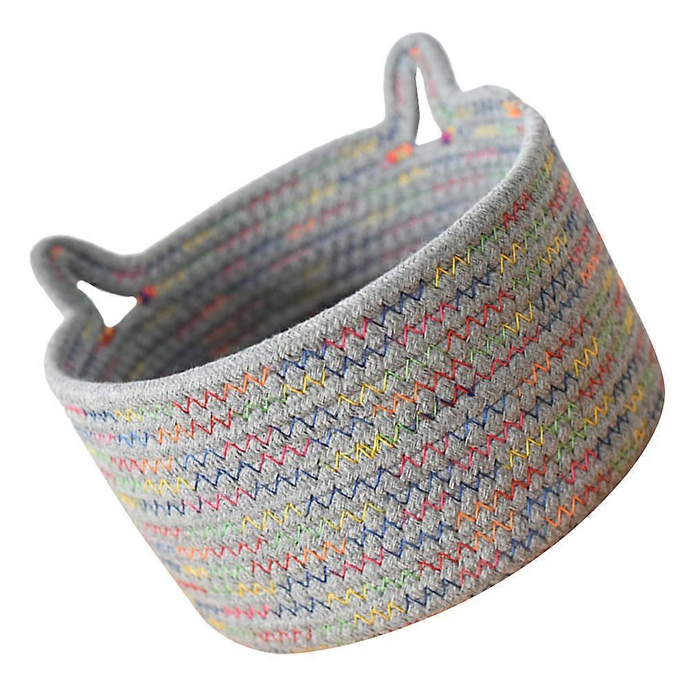 家庭用コットンロープ収納バスケットグレー色はスペースを整理整頓します 12.5x6.5インチ