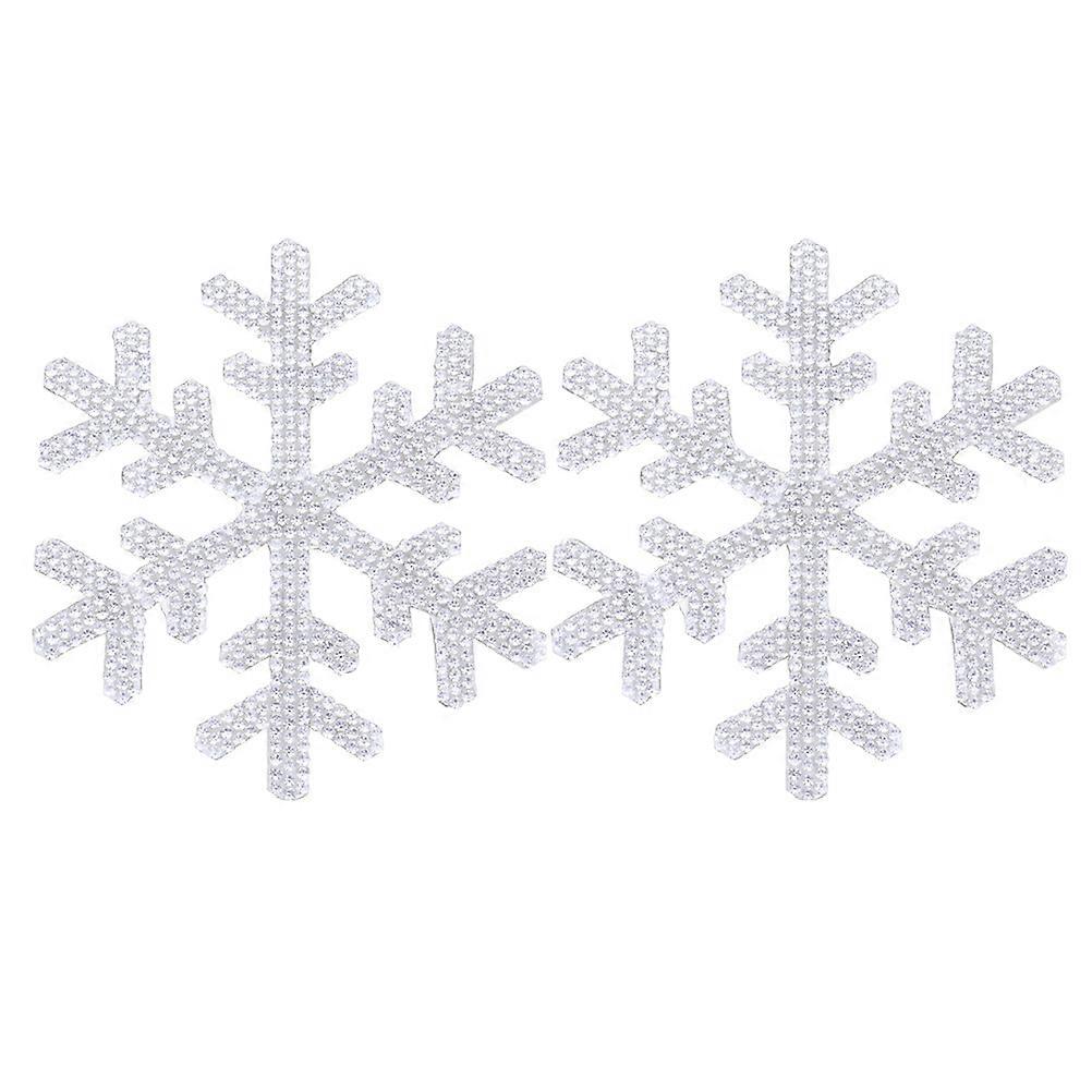 Rhinestone Sticker Car Decals for Decoration 2Pcs Snowflake White