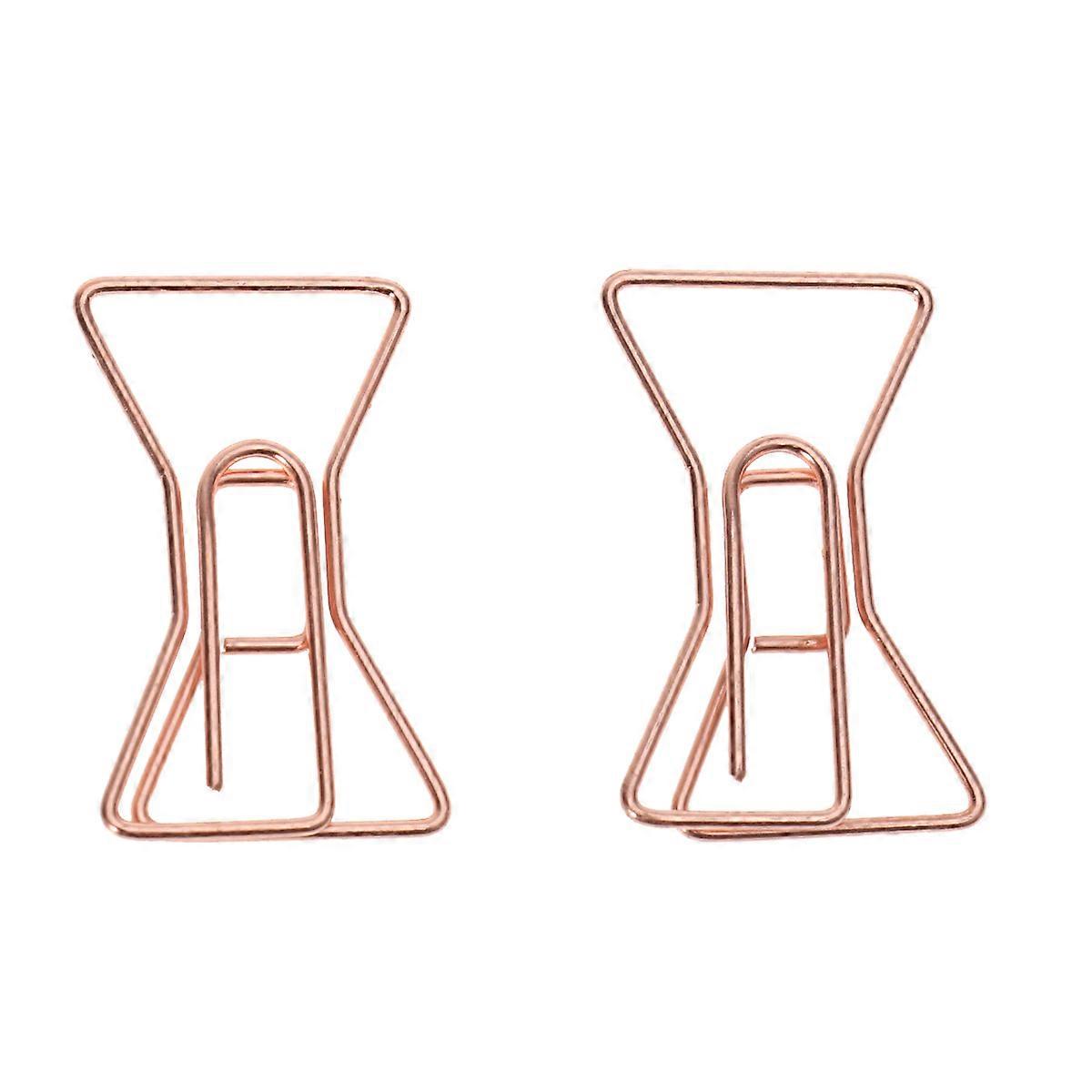 Rose Gold Metal Paper Clips with Strong Clipping Force for Home Office School Use 8pcs