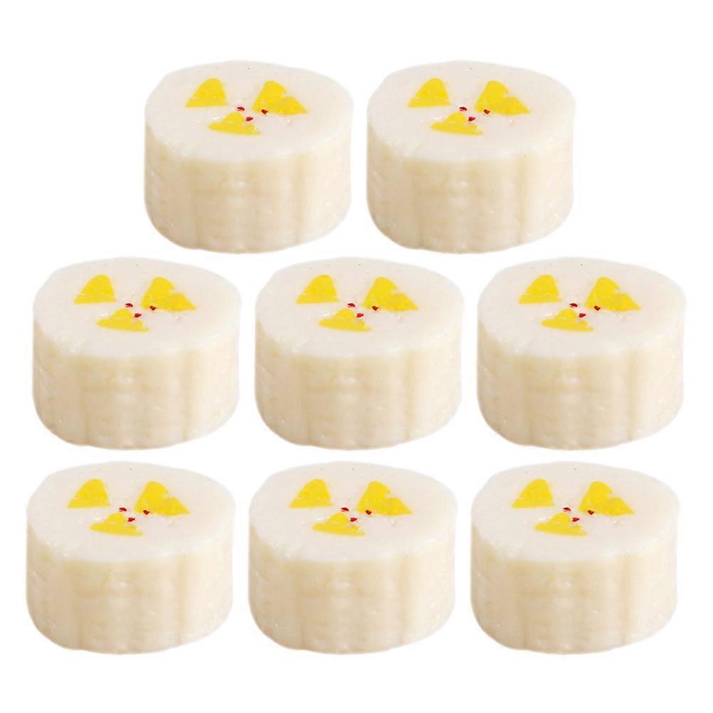 Artificial Sliced Banana Decoration for Home Office Photo Props Realistic PVC White 8pcs
