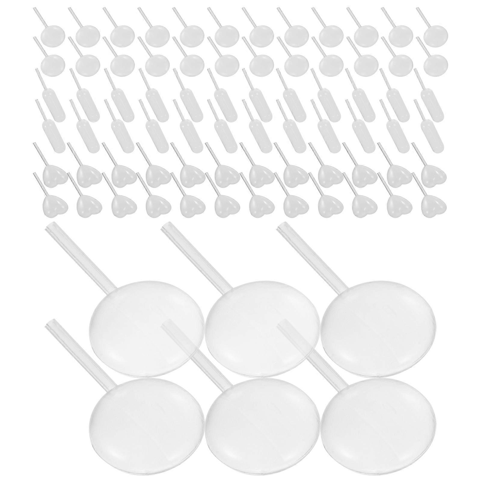 Heart Shaped Pipettes for Cupcakes and Chocolates Transparent PP Material Lightweight and Portable 150 pcs