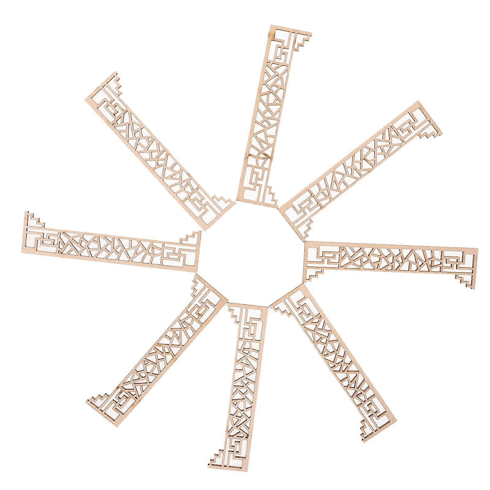 Decorative Mini Screen 8Pcs Wood Screen Model for Sand Table Accessories Beginner Modelers Rectangular Beige