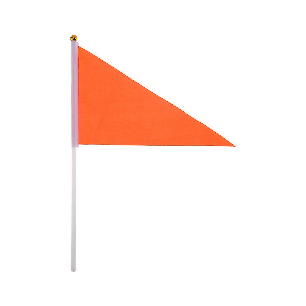 Hand Waving Flag Triangular Banner for Party Decoration 50Pcs Orange