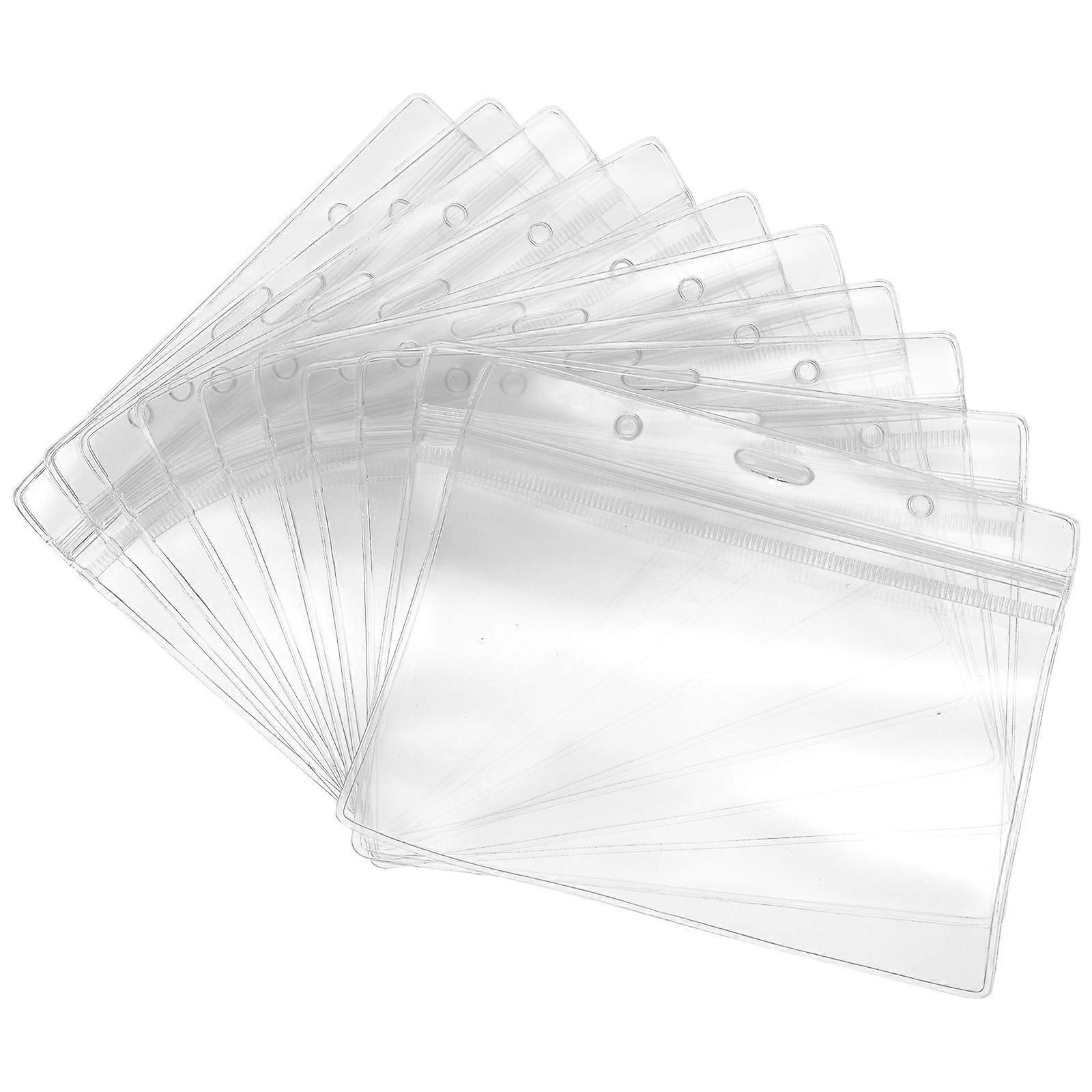 Waterproof PVC ID Badge Holder Transparent Name Tag Covers For Professional Occasions 12.7X9.8X0.1CM 30Set