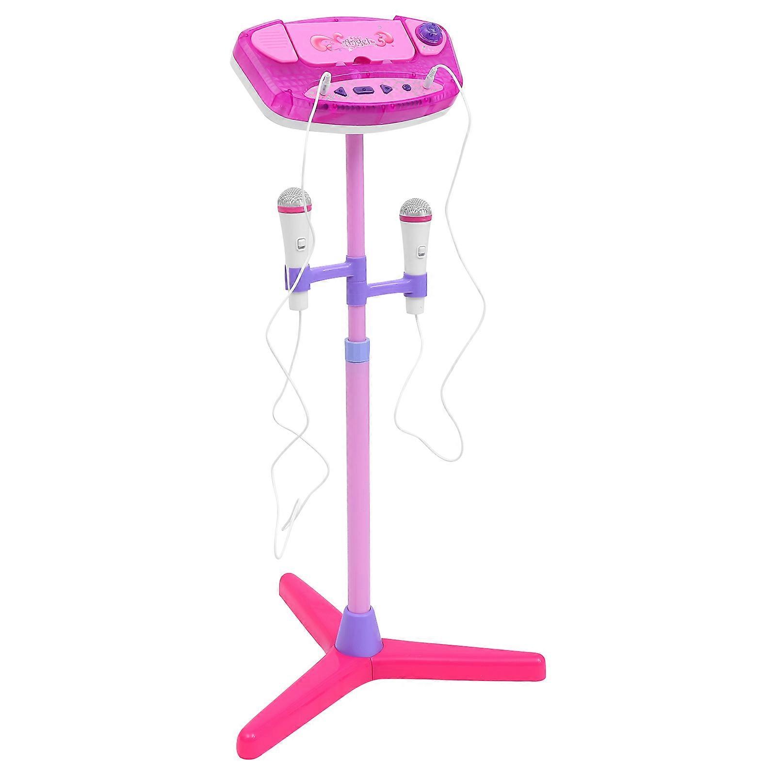 Singing Toy Set Multipurpose Microphone Plaything For Girls Aged 3-12 Years Pink Adjustable Bracket 1 Set